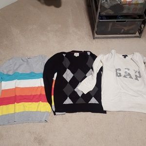 Sweaters and 1 Gap Sweatshirt